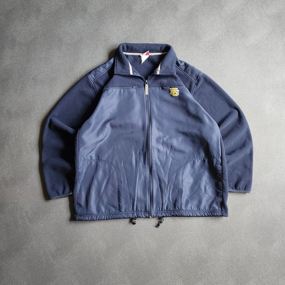 Vintage Marquette Golden Eagles Navy Fleece Full Zip Jacket XXL